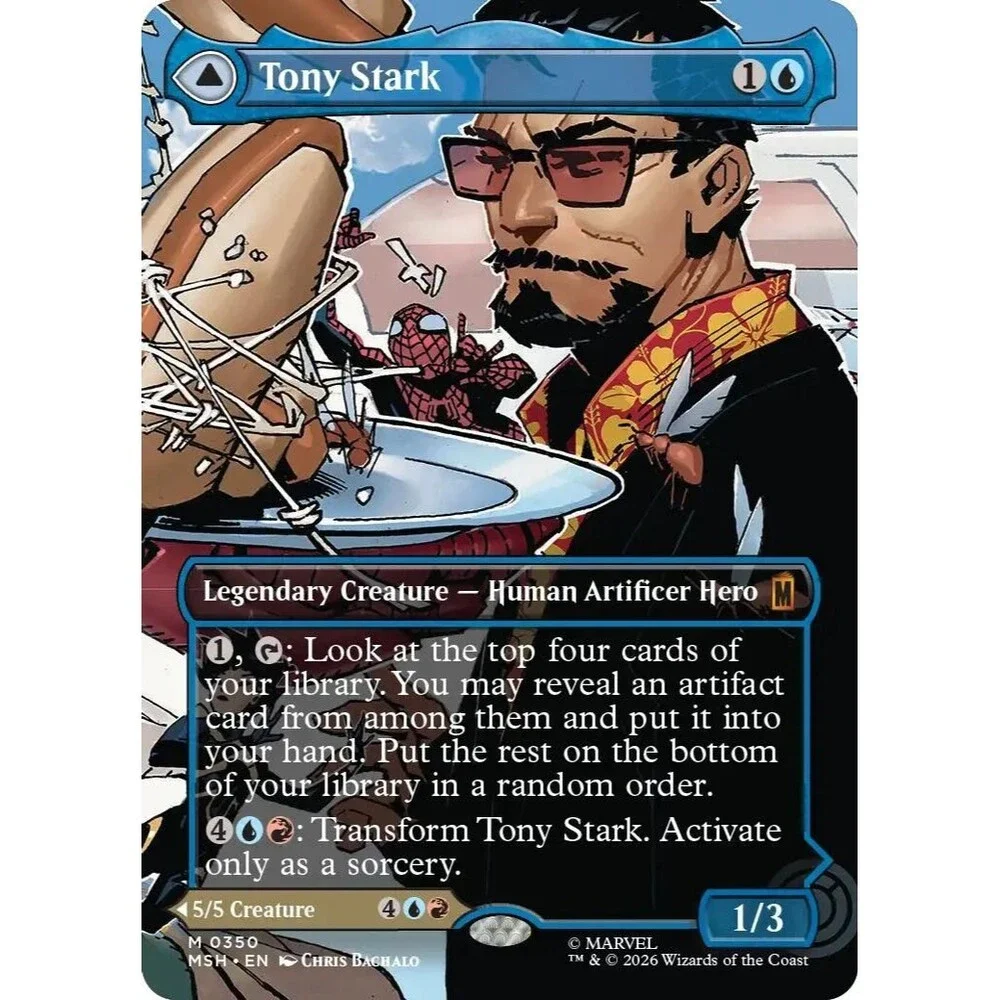 Tony Stark (Borderless) (0350) | MSH | 350 | NM/Mythic | 080-MTG-A
